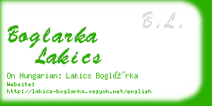 boglarka lakics business card